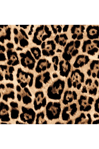 Whenever Company Leona Leopar Desenli Şifon Büyük Boy Kare Pareo 145X145