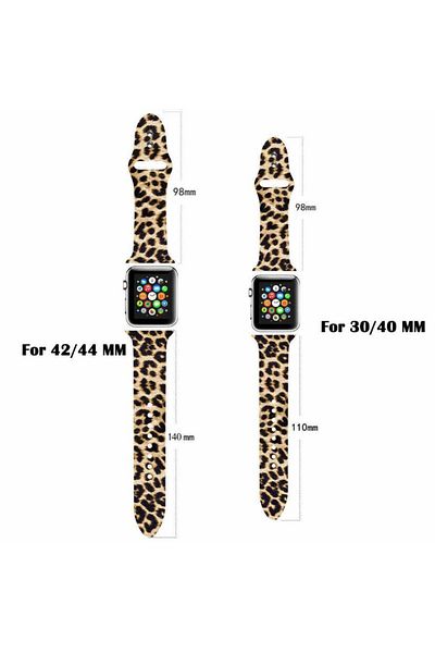 REDz Accessories Animal Print Strap, Silicone, Compatible With Apple Watch, Adjustable, Brown - 38/40/41 Mm