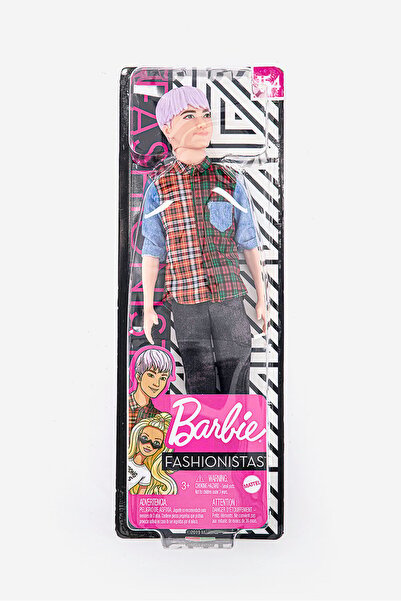 Barbie دمية كين فاشونيستا ذات الشعر الأرجواني المنحوت، مجموعة أرجوانية