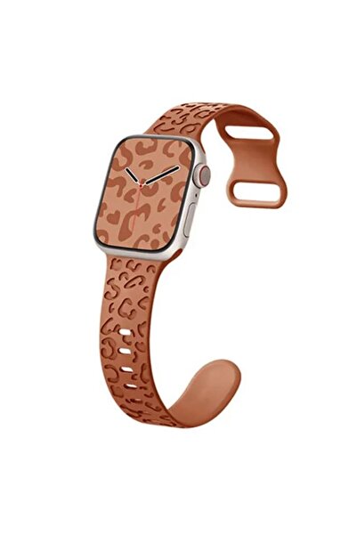REDz Accessories Λουράκι 3D με εκτύπωση ζώων, σιλικόνης για Apple Watch, ρυθμιζόμενο, χαραγμένο, καφέ - 44/45/46/49 mm