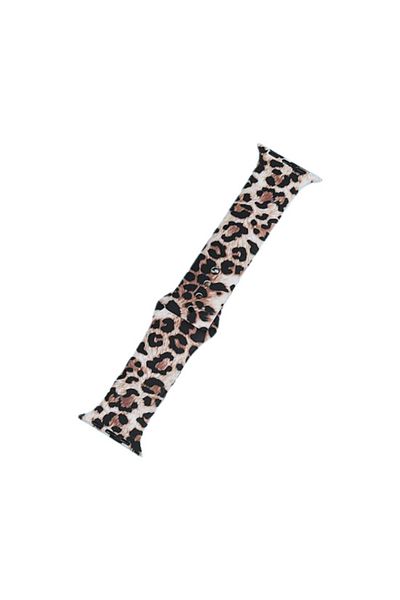 REDz Accessories Silicone Strap, Print, Animal Print, For Apple Watch, Brown/black - 44/45/46/49 Mm