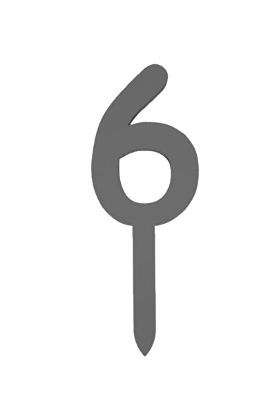 OEM Topper tort, "6", happy anniversary,150 X 56 mm argintiu