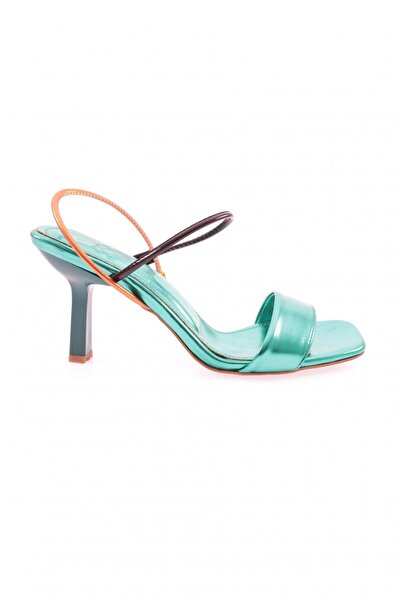 DGN Green Square Toe Strappy Women's Heeled Sandals - Multi 8153275