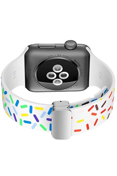 REDz Accessories Curea magnetică moale, silicon pentru Apple Watch, magnetică, sport, culoare albă - 38/40/41 mm