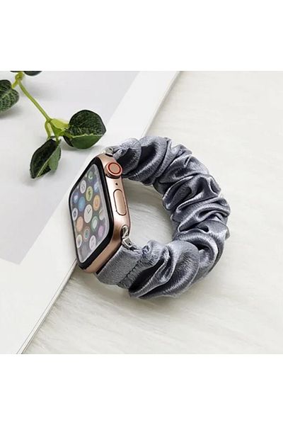 REDz Accessories Brățară Scrunchie, Elastic, Compatibil cu Apple Watch, Modă, Textil, Gri - 38/40/41 mm