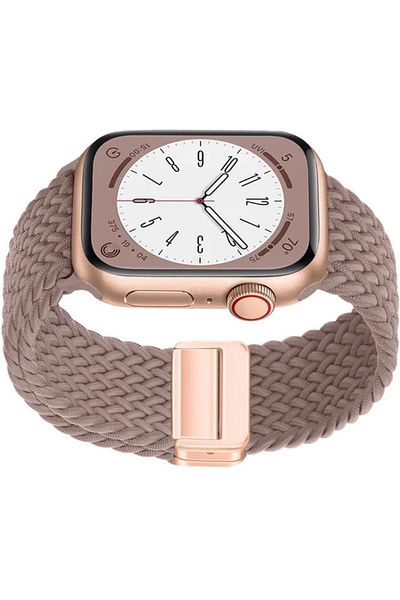 REDz Accessories Solo Loop Strap, Magnetic Closure, Compatible With Apple Watch, Adjustable, Brown - 44/45/46/49 Mm