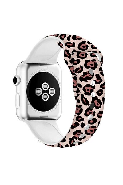 REDz Accessories Animal Print Strap, Silicone, Compatible With Apple Watch, Adjustable, Pink - 44/45/46/49 Mm