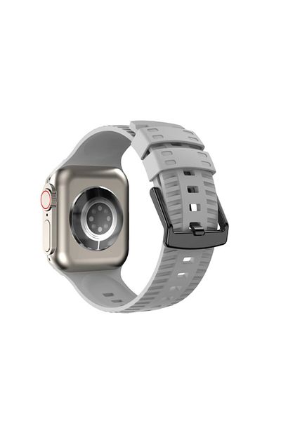 REDz Accessories Curea sport pentru Apple Watch, model gravat, silicon, gri - 38/40/41 mm