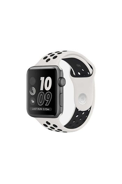REDz Accessories Curea sport perforată pentru Apple Watch, silicon, negru-alb - 38/40/41 mm, mare