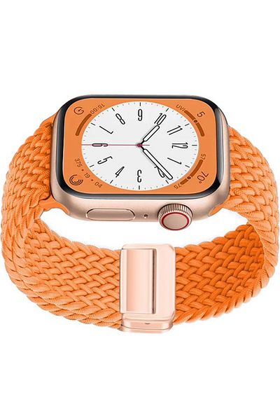 REDz Accessories Solo Loop Strap, Magnetic Closure, Compatible With Apple Watch, Adjustable, Orange - 44/45/46/49 Mm