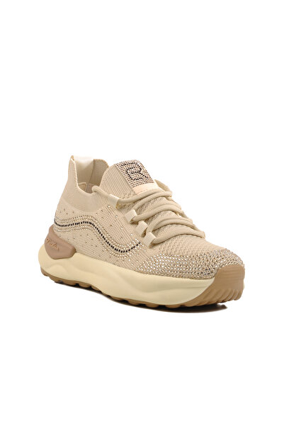 Guja İTHAL TAŞLI BEJ TRİKO HAFİF TABAN KADIN GÜNLÜK KULLANIM SNEAKER