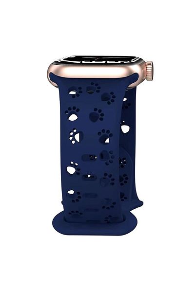REDz Accessories Curea sport Puppy Paws, pentru Apple Watch, design Puppy Paws, silicon, bleumarin - 38/40/41 mm