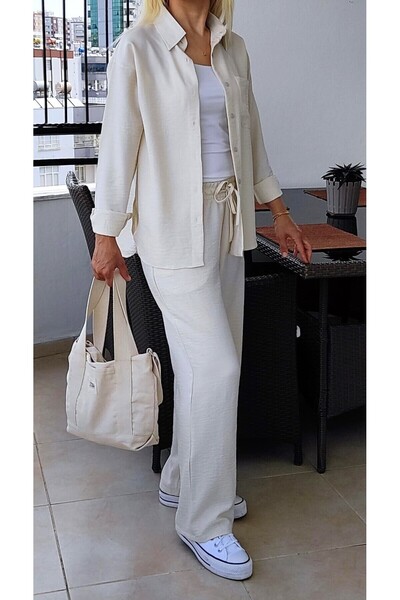 EKAY Linen Bottom Top Set (Pants Length 100cm)