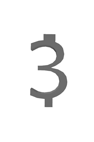 OEM Topper tort tip suport lumanare, "3", zi de nastere,100 X 52 mm argintiu