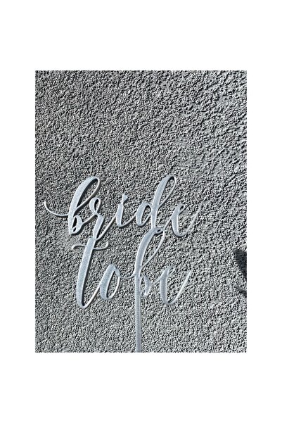 OEM Decoratiune topper tort "Bride to be", Argintiu, 14 cm