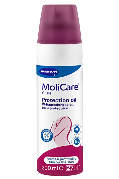 Hartmann Molicare Protection oil, Hassas ve kuru cilt için, Pantenol, Badem y...