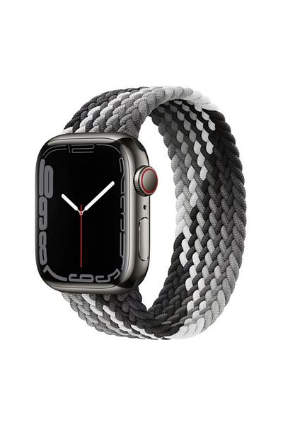 REDz Accessories Solo Loop Strap, Compatible With Apple Watch, Elastic, Black/white - 44/45/46/49 Mm, Medium