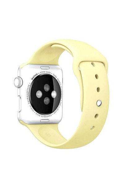 REDz Accessories Sport Band For Apple Watch, Silicone, Light Yellow - 44/45/46/49 Mm, Large