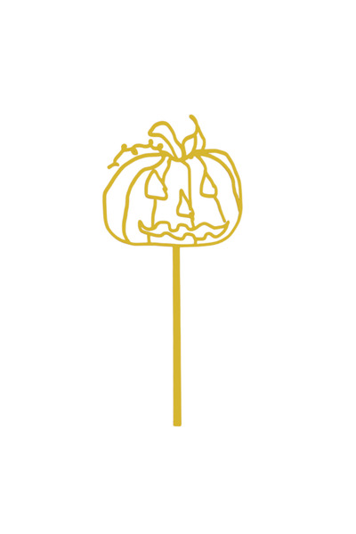 OEM Διακόσμηση "ΚΟΛΟΚΥΘΑ" θυμωμένη κολοκύθα, 18 x 8,3 εκ. χρυσό