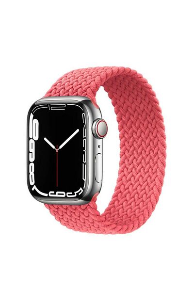 REDz Accessories Solo Loop Strap, Compatible with Apple Watch, Elastic, Pink - 44/45/46/49 mm, Small