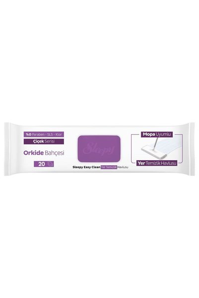 Sleepy Easy Clean Orkide Bahçesi Mopa Uyumlu Yer Temizlik Havlusu&Mendili 20 Yaprak