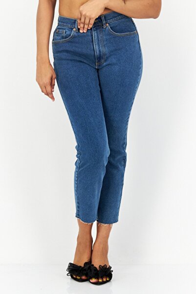 Don't Call Me Jennyfer Women Slim Mom Fit Washed Stretchable Jeans, Blue