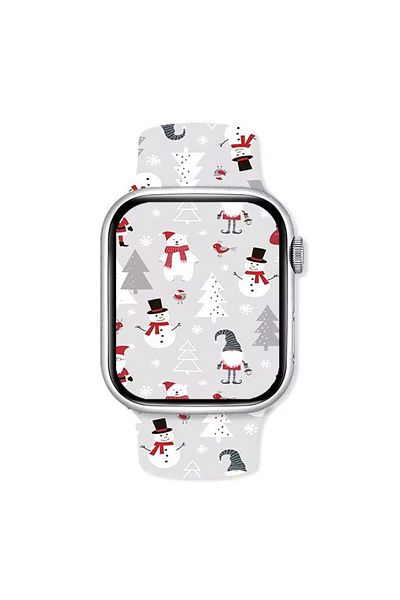 REDz Accessories Curea Urs Polar, Sport, Pentru Apple Watch, Design de Crăciun, Silicon, Gri - 44/45/46/49 Mm