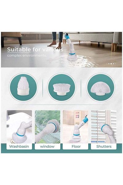 COOYA Electric Spin Scrubber,Cordless,1200mAh,Super Power Surface Cleaner with 3 Brush Heads,for Tub,Tile