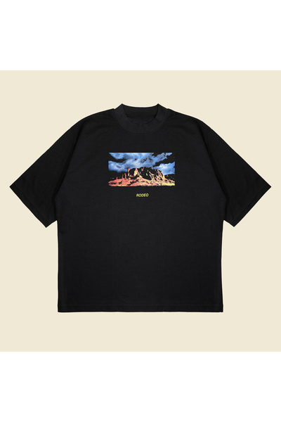 Tarzsokak Cactusj Rodeo Принт Овърсайз Унисекс Памук Дишаща Дебела Тъкан