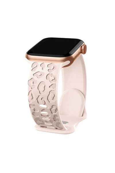 REDz Accessories 3d Animal Print Strap, Silicone For Apple Watch, Adjustable, Engraved, Light Pink - 44/45/46/49 Mm