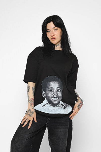 Tarzsokak Kanye West Printed Oversize Unisex Μαύρο