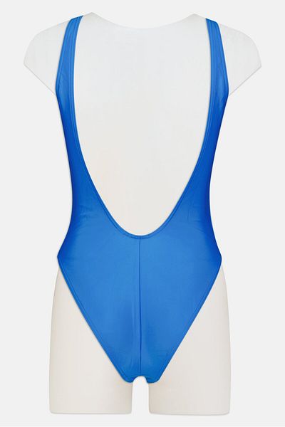 adidas Women Brand Logo Non Padded Competitive Swimsuit, Blue