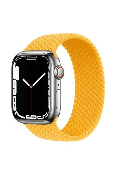 REDz Accessories Solo Loop Strap, Compatible with Apple Watch, Elastic, Yellow - 44/45/46/49 mm, Medium
