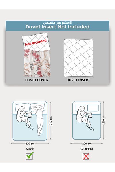 Donetella Printed Duvet Cover Set 6-Pcs – King Size 220x240 cm, Microfiber Fabric, No Filler Inside