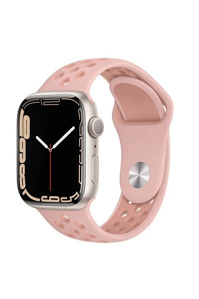 REDz Accessories Perforated Sport Band For Apple Watch, Silicone, Oxford Pink - 44/45/46/49 Mm, Medium