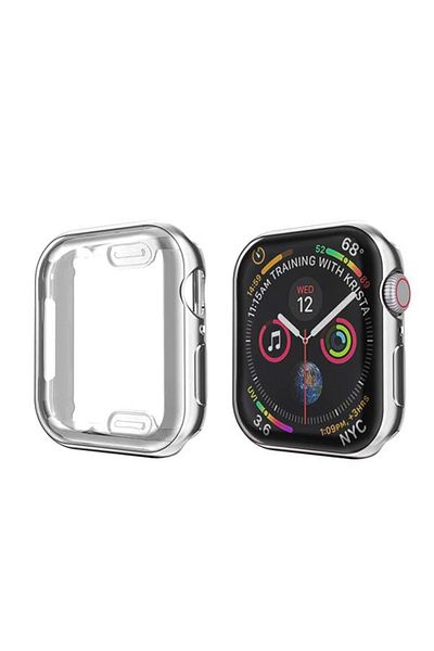 REDz Accessories Full-body Protective Case, Apple Watch, Silicone, Silver - Apple Watch 4/5/6/se 40mm