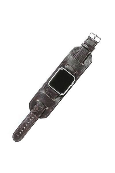 REDz Accessories Crazy Horse Strap, Vintage, Apple Watch, Adjustable, Genuine Leather, Dark Brown - 38/40/41 Mm