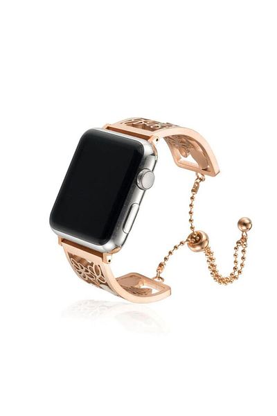 REDz Accessories Strap For Apple Watch Fashion, Flower Pattern, Stainless Steel, Women, Rose-gold - 38/40/41 Mm