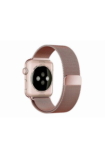REDz Accessories Strap For Apple Watch, Milanese Loop, Stainless Steel, Rose Gold - 44/45/46/49 Mm