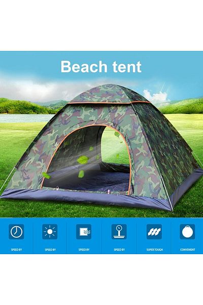 Yelajoy 3-4 PersonFoldable Camping Tent,Pop-Up Dome,With Tent Pegs,Waterproof,Breathable,210x130x210cm