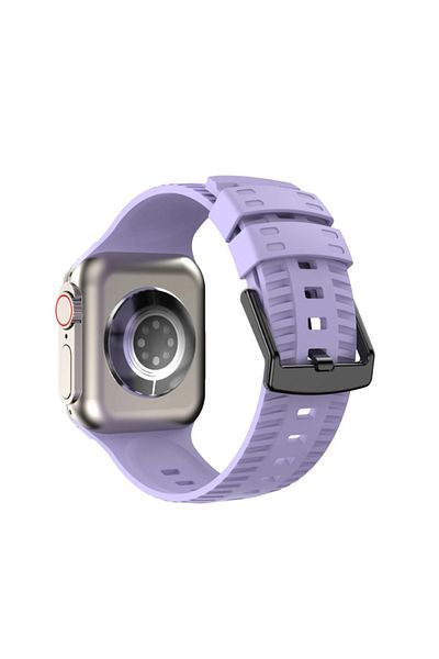 REDz Accessories Sport Band For Apple Watch, Engraved Pattern, Silicone, Lilac - 44/45/46/49 Mm