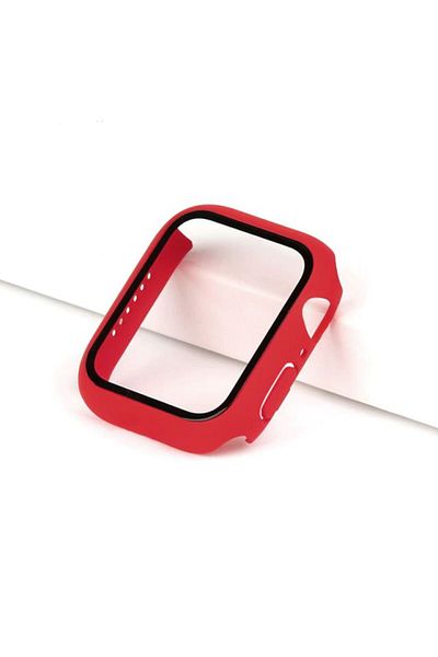 REDz Accessories Apple Watch 7/8/se2 Case, Glass Cover, Full Protection, Red - Apple Watch 7/8 45mm