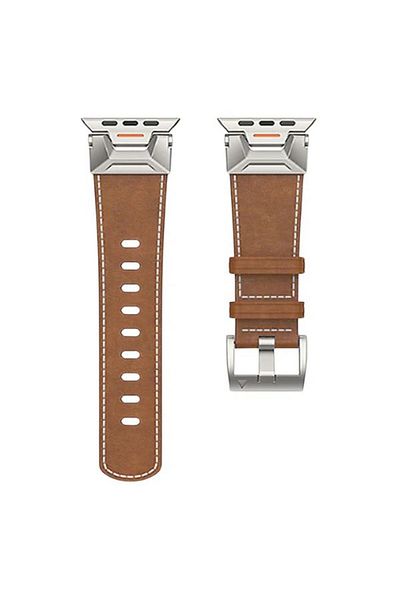 REDz Accessories Prestige Strap For Apple Watch, Leather Effect, Business Look, Adjustable, Brown - 44/45/46/49 Mm