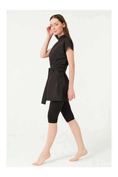 ALFASA Sports Sleeveless Sleeve Semi-Closed Swimsuit Black