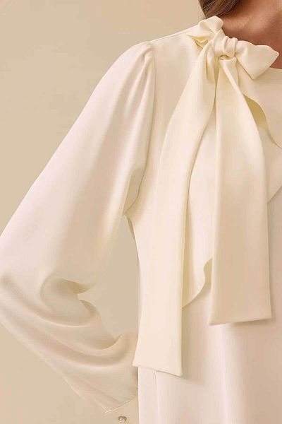 SEÇİL Women's Bow Collar Detailed Tunic - Ecru