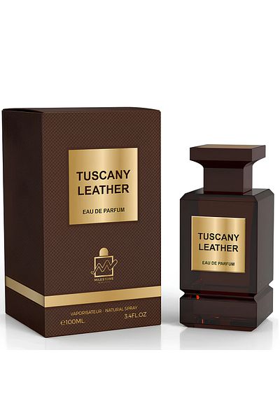 Milestone Tuscany Leather Unisex Eau De Parfum, 100 Ml, Fruity And Floral Notes, Amber Color