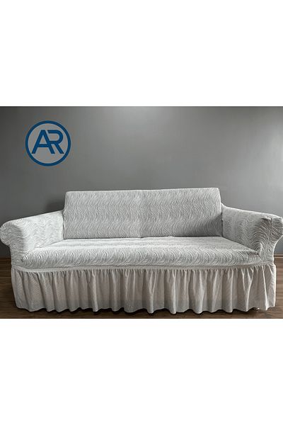 ARTUÇ Jacquard Waterway Pattern 3 Person Seat Cover with Elastic Skirt Seat Cover Flexible Fabric Stain Resistant