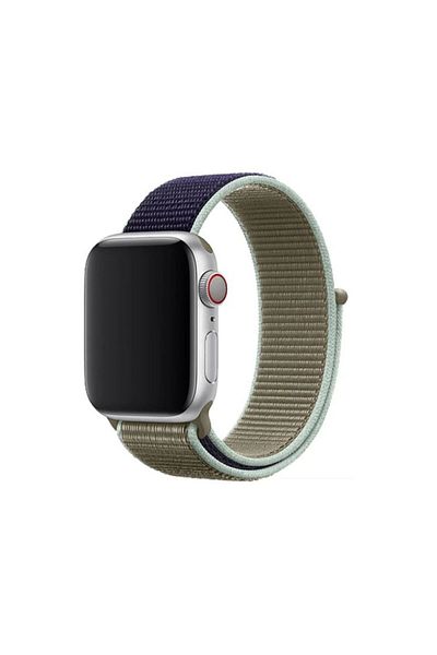 REDz Accessories Sport Strap, Compatible with Apple Watch, Textile, Grey-Navy - 38/40/41 mm