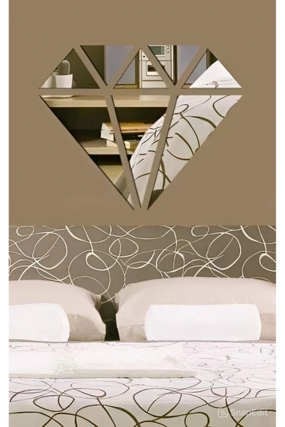 eslazerkesim Akrilik Pleksi Elmas Şeklinde Ayna – 20x25 cm, Yapışkanlı, Jelat...