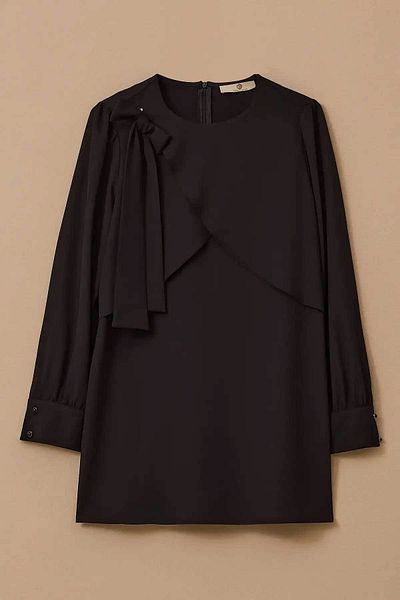 SEÇİL Women's Bow Collar Detailed Tunic - Black